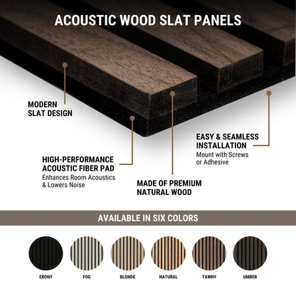 Natural Acoustic Wood Slat Panels