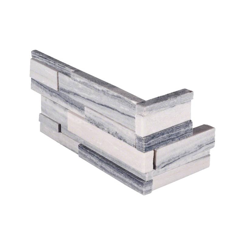 Alaska Gray 3D Honed Ledger Corner