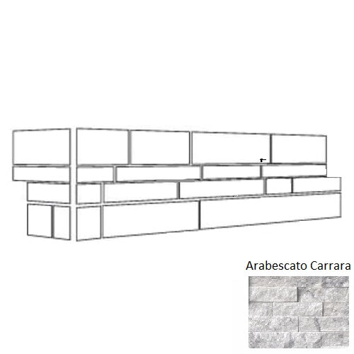 Arabescato Carrara Splitface Ledger Corner