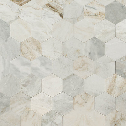 Arabescato Venato 4" Hex Peel and Stick