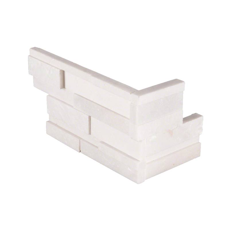 Arctic White 3D Honed Ledger Corner