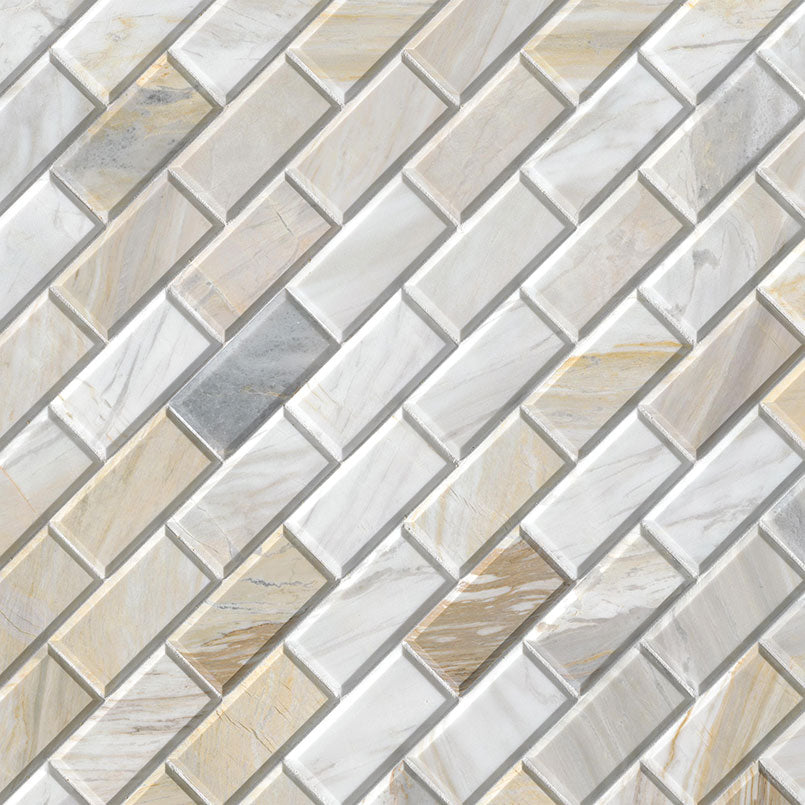 Athena Gold Beveled Tile 2x4