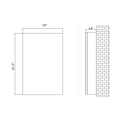 18" Aluminum Medicine Cabinet (Surface Mount/Recessed)