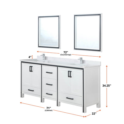 Ziva 72" x 22" Double Bath Vanity