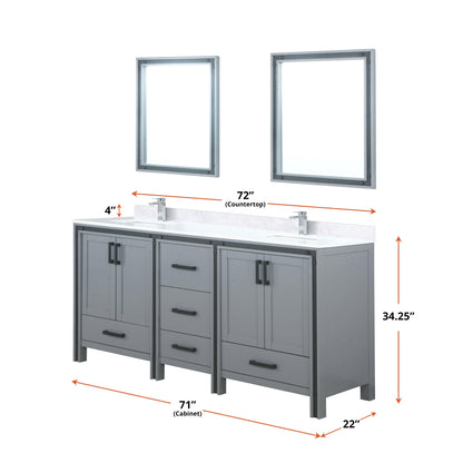 Ziva 72" x 22" Double Bath Vanity