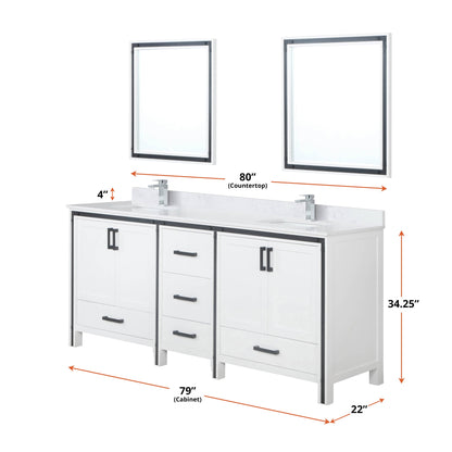 Ziva 80" x 22" Double Bath Vanity