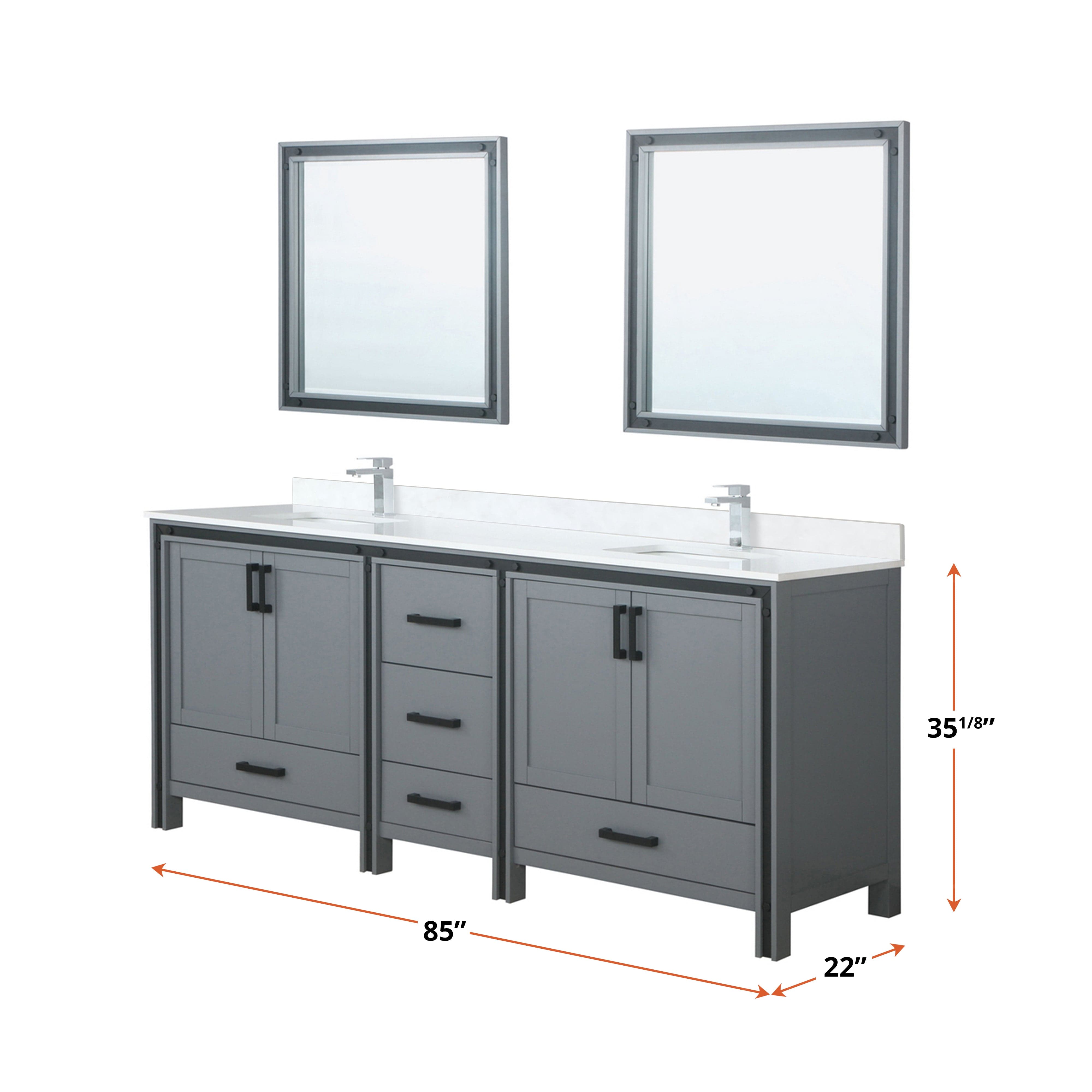 Ziva 84" x 22" Double Bath Vanity