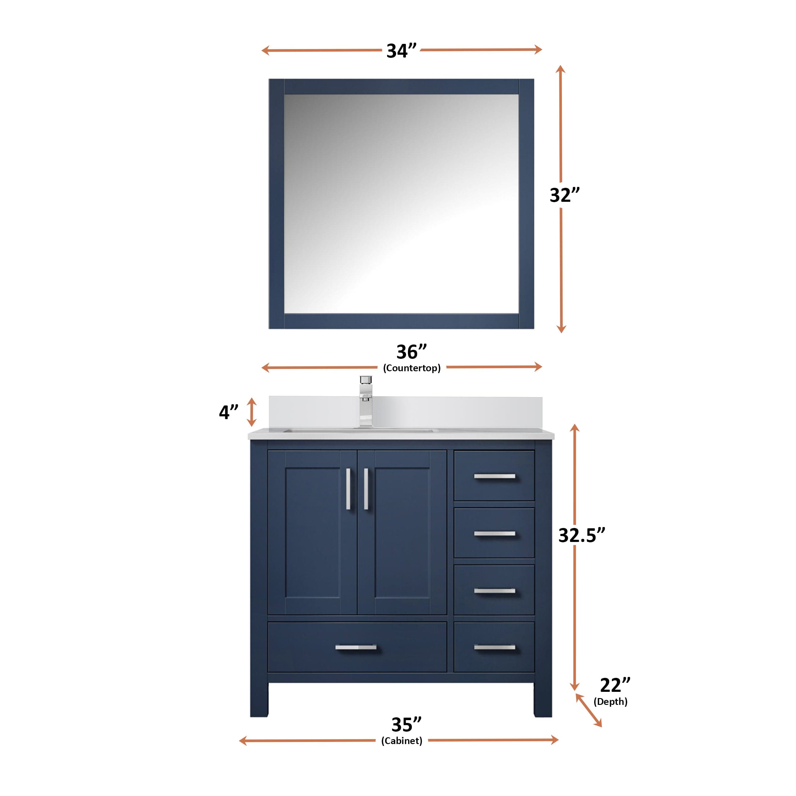 Jacques 36" x 22" Left Offset Bath Vanity