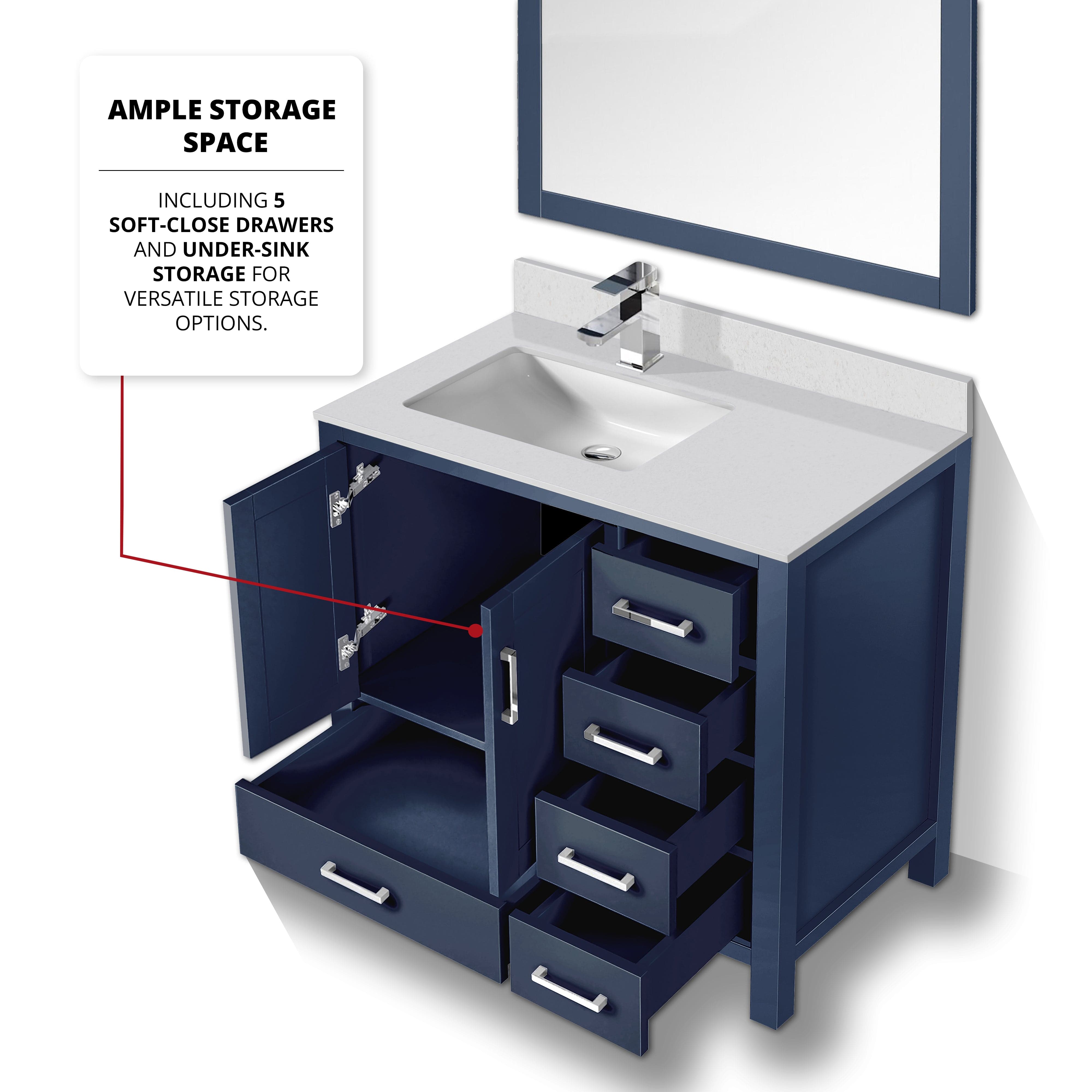 Jacques 36" x 22" Left Offset Bath Vanity