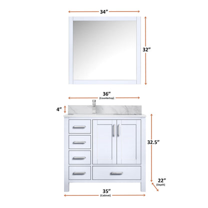 Jacques 36" x 22" Left Offset Bath Vanity