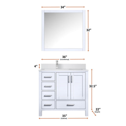 Jacques 36" x 22" Left Offset Bath Vanity