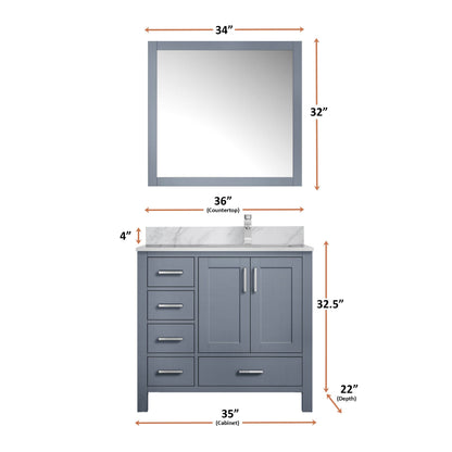 Jacques 36" x 22" Right Offset Bath Vanity