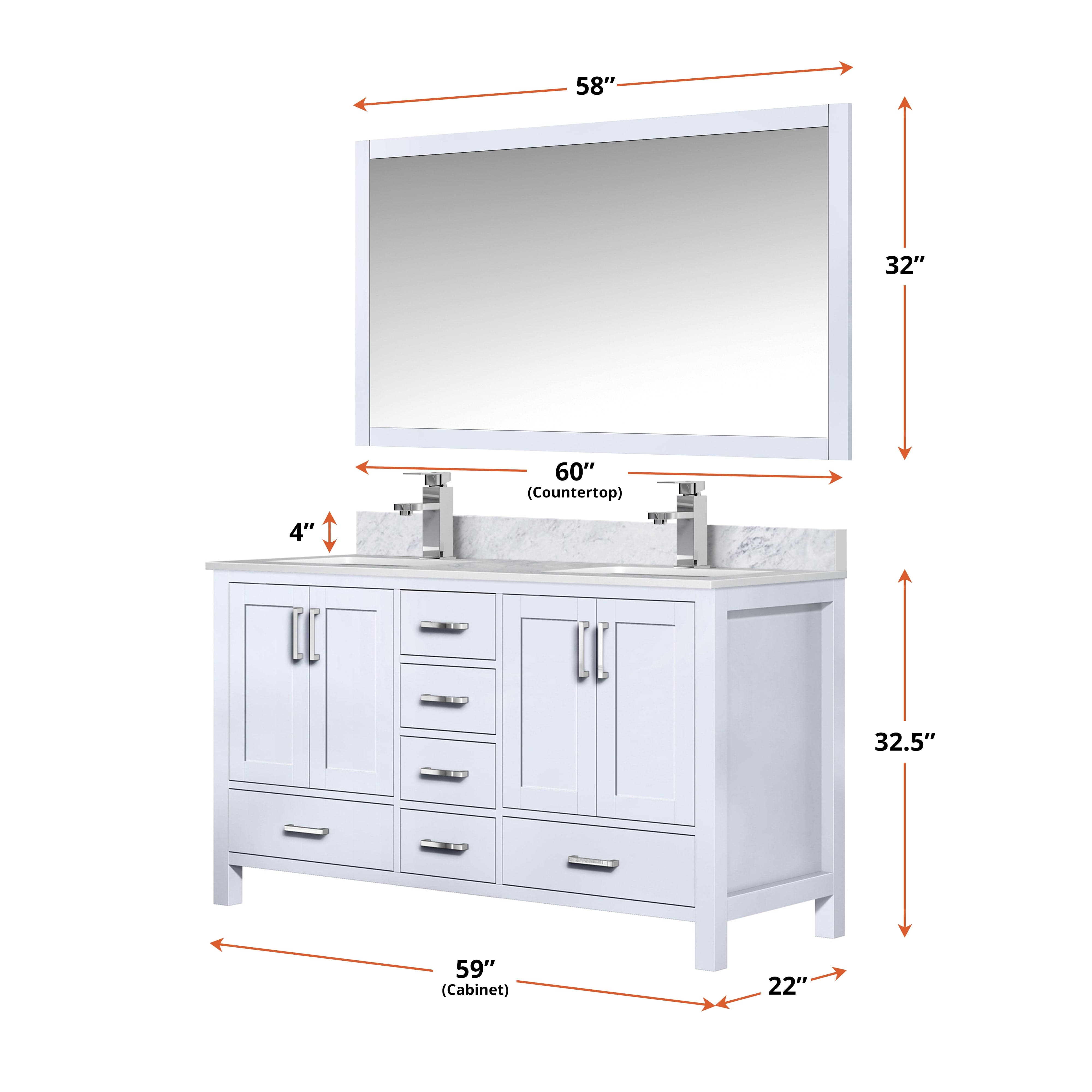 Jacques 60" x 22" Double Bath Vanity