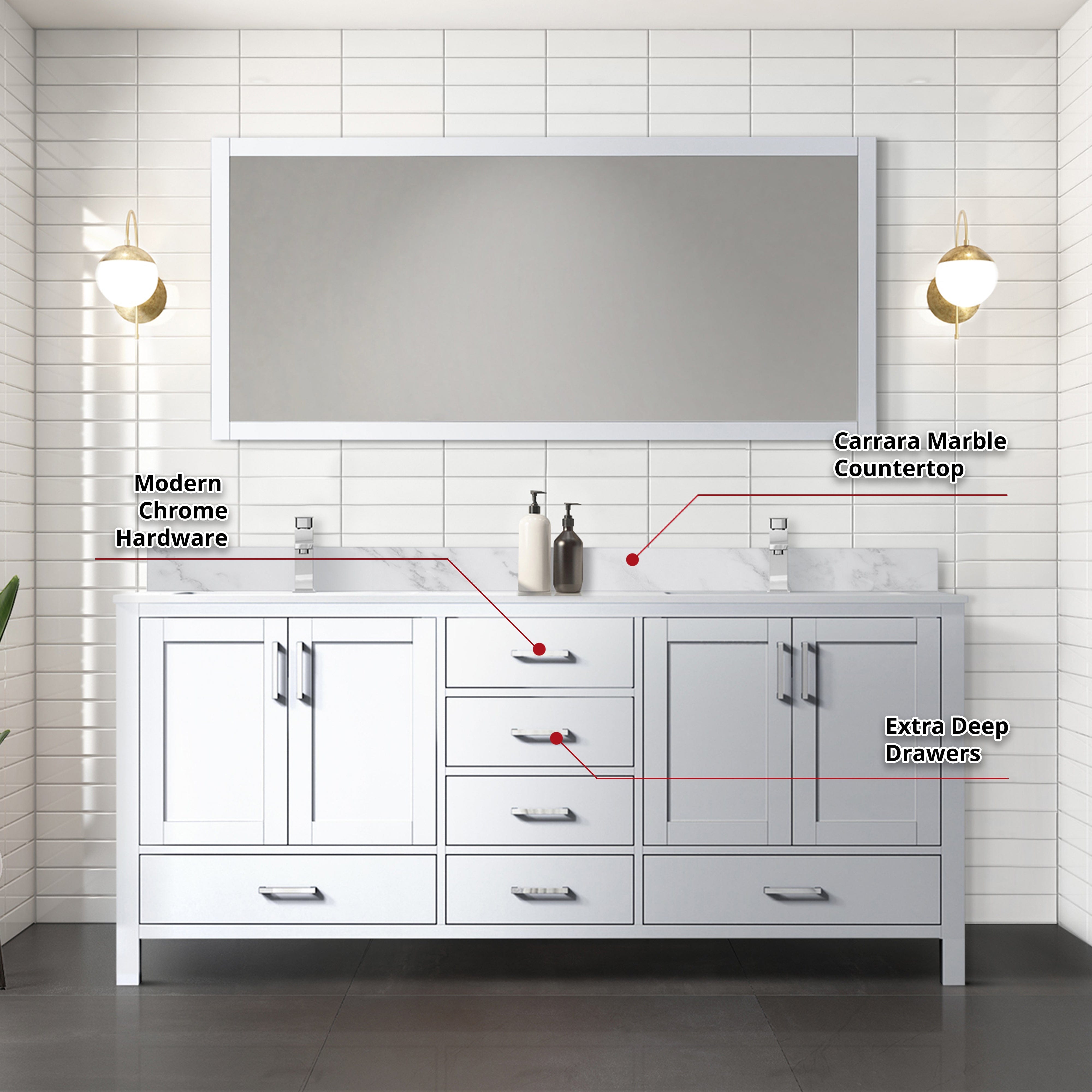 Jacques 72" x 22" Double Bath Vanity