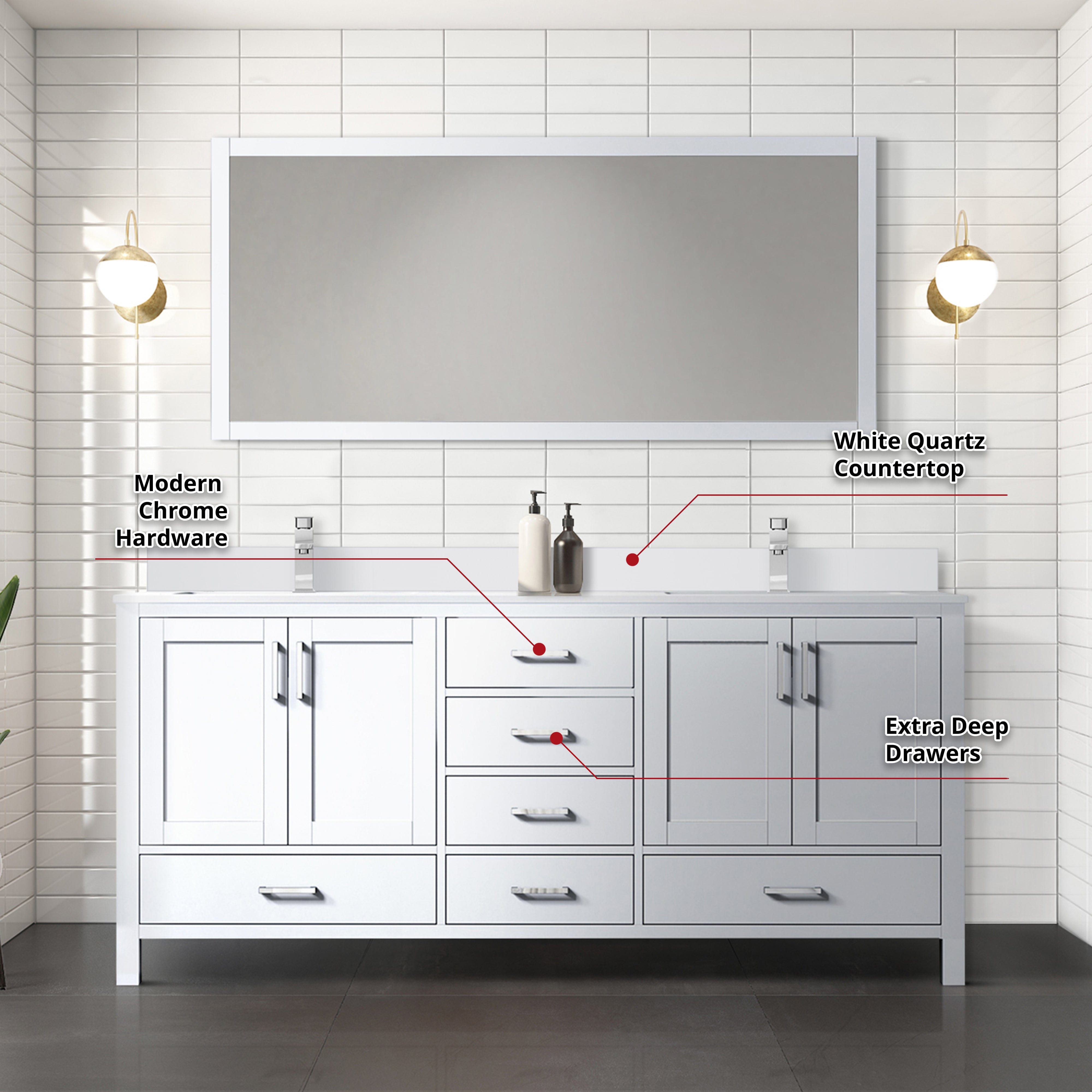 Jacques 72" x 22" Double Bath Vanity