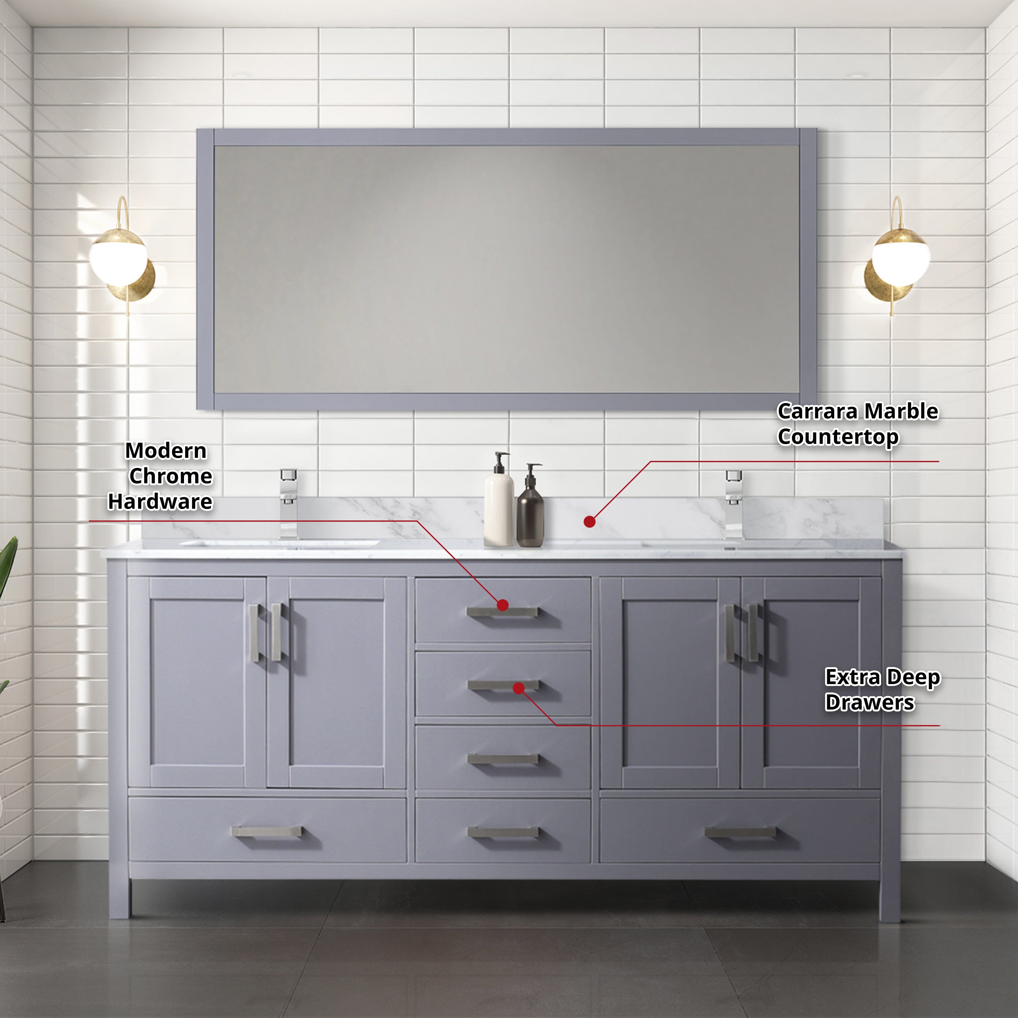 Jacques 72" x 22" Double Bath Vanity
