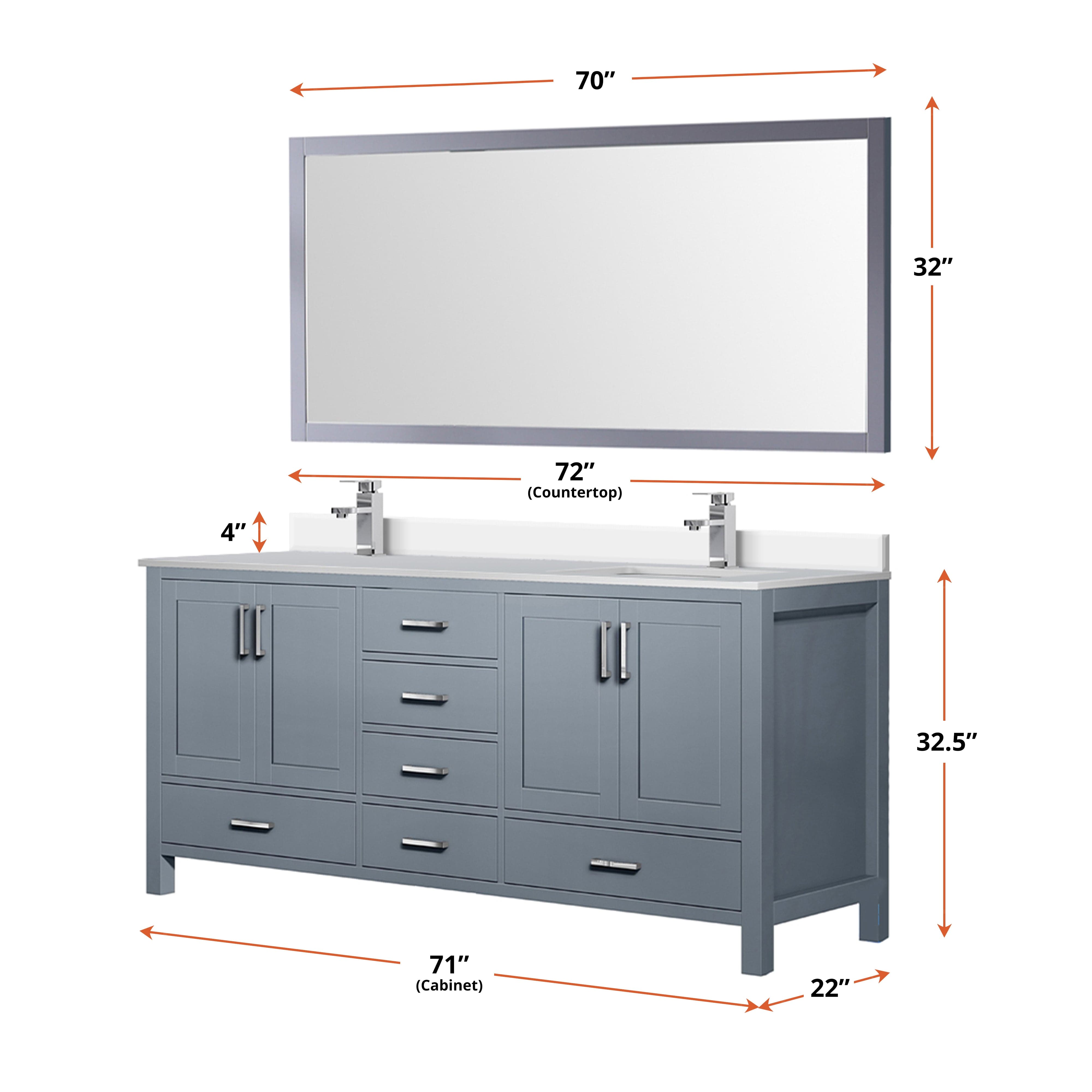 Jacques 72" x 22" Double Bath Vanity