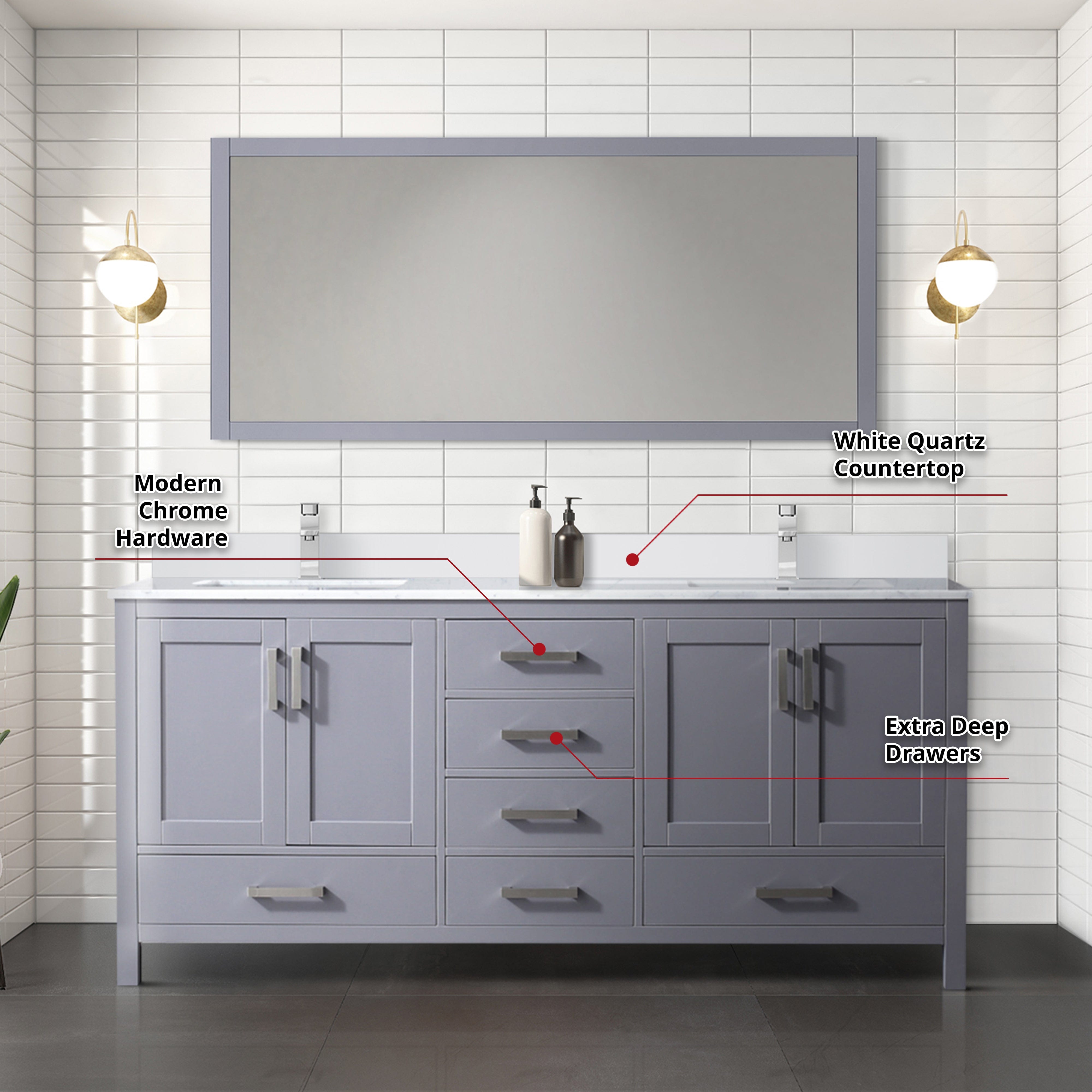 Jacques 72" x 22" Double Bath Vanity