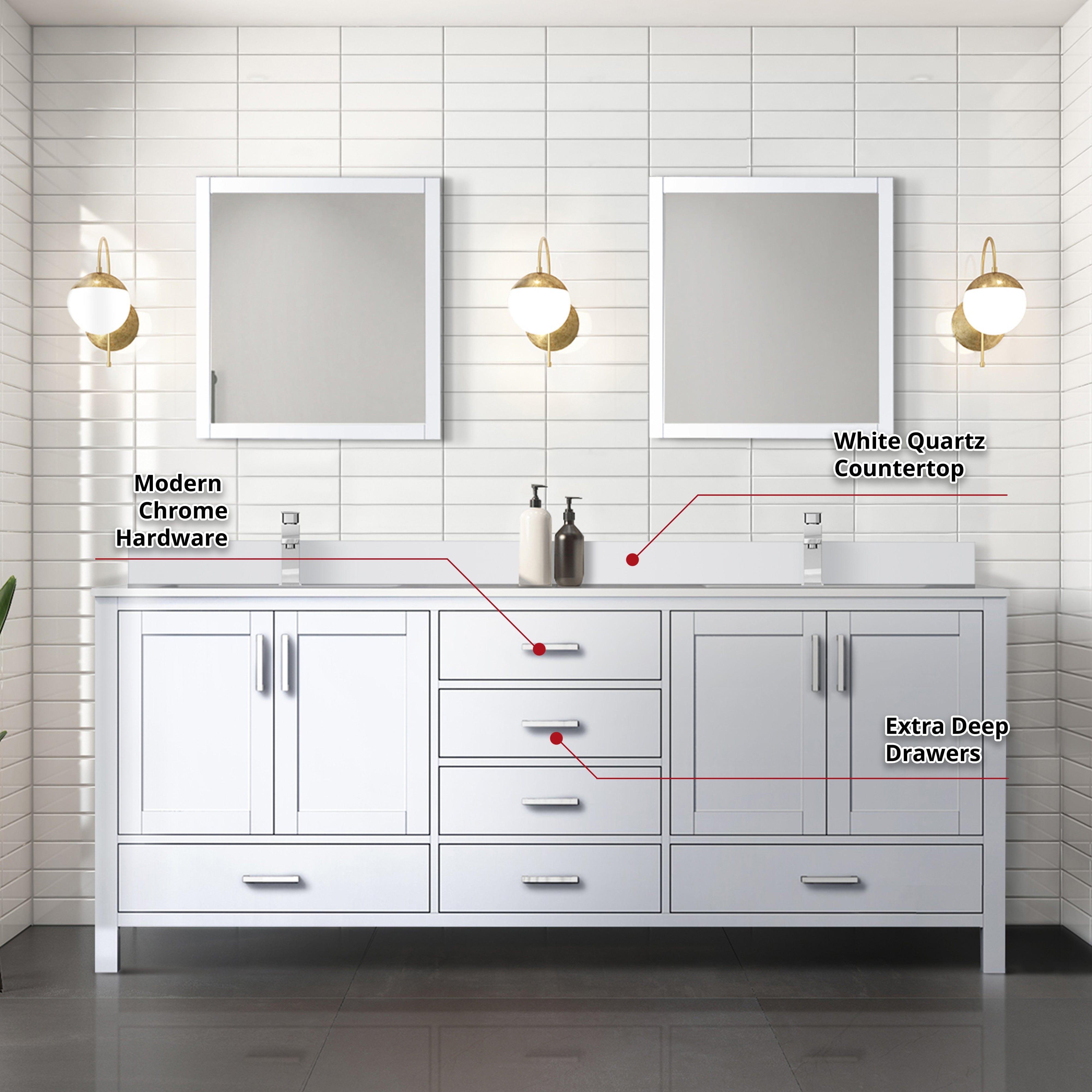 Jacques 80" x 22" Double Bath Vanity