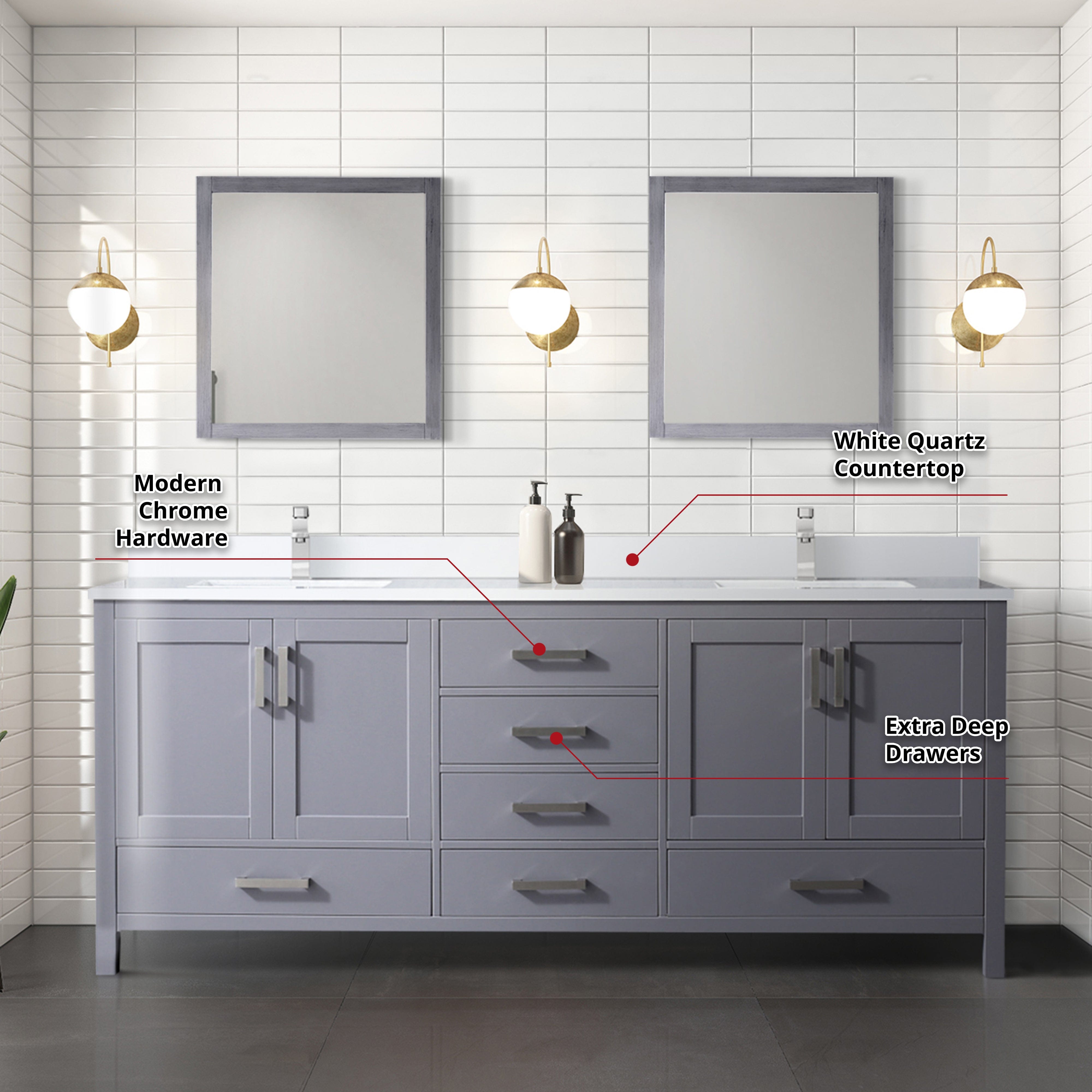Jacques 80" x 22" Double Bath Vanity