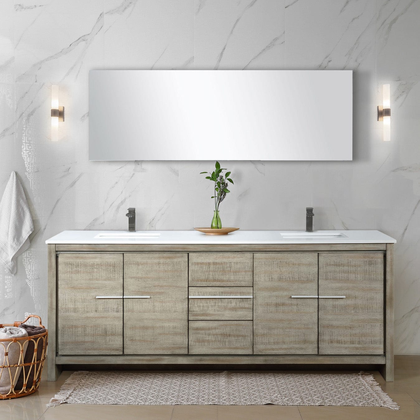 Lafarre 80" Rustic Acacia Double Bathroom Vanity
