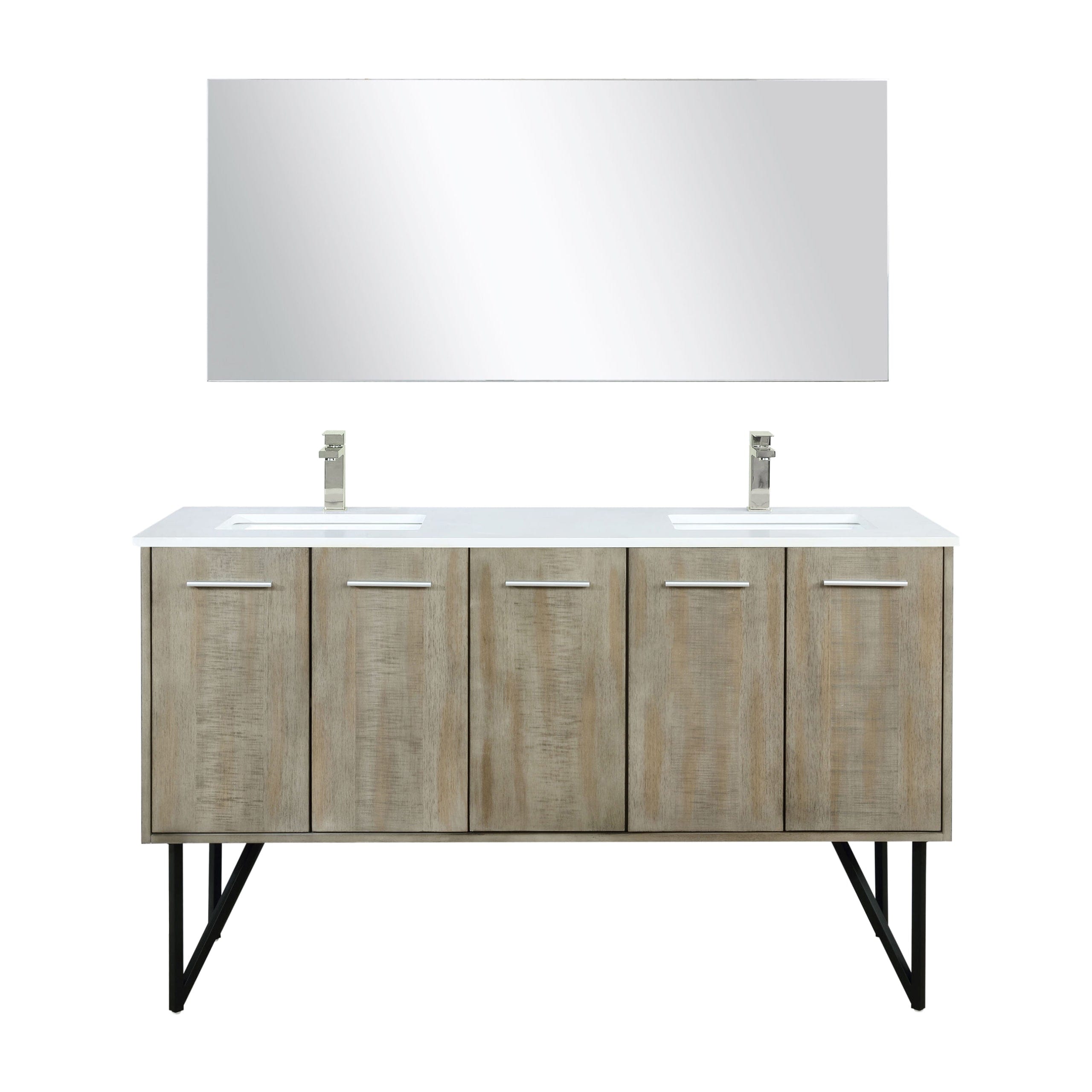 Lancy  60" x 20" Rustic Acacia Double Bath Vanity