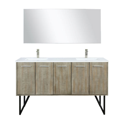 Lancy  60" x 20" Rustic Acacia Double Bath Vanity