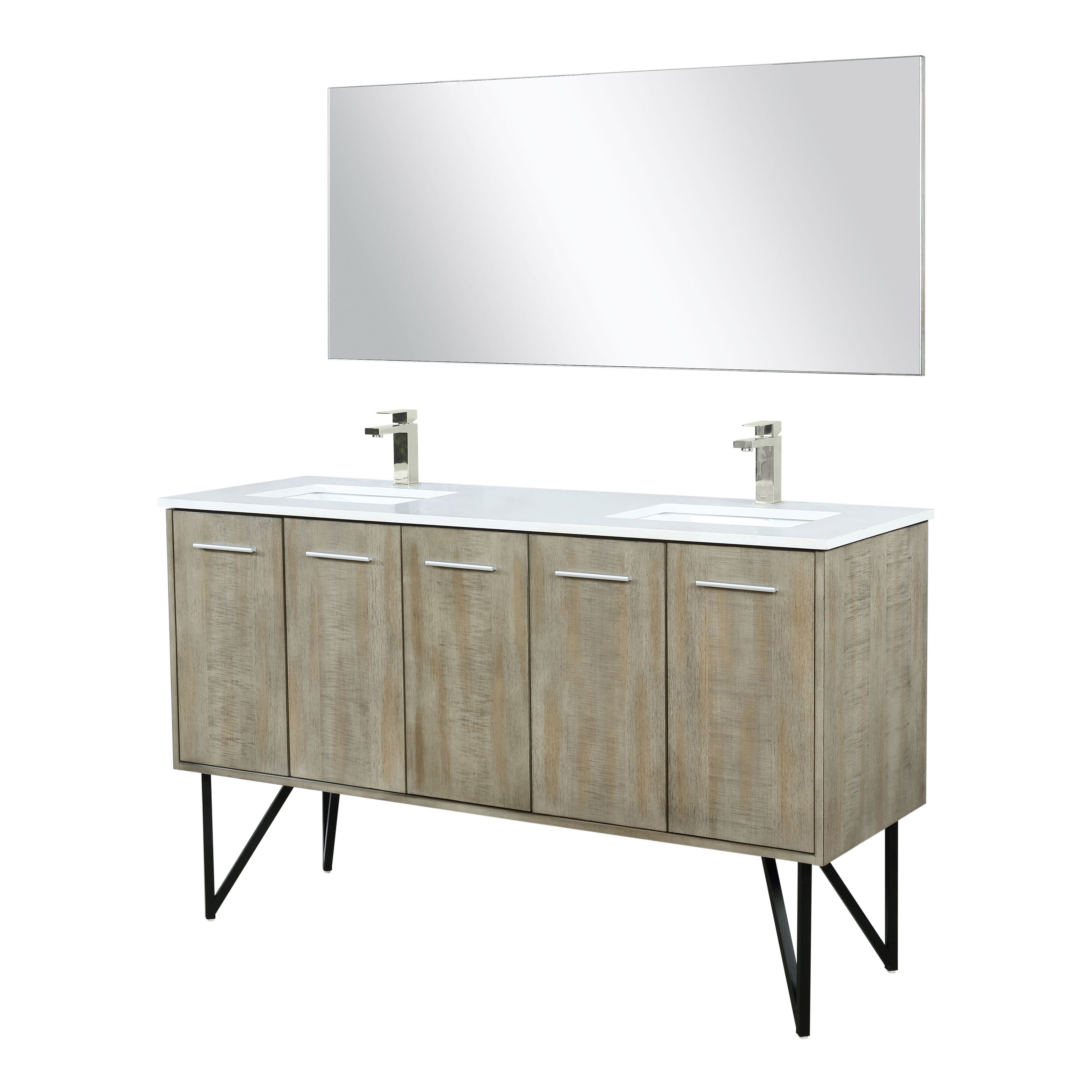 Lancy  60" x 20" Rustic Acacia Double Bath Vanity