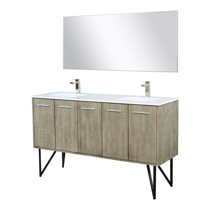 Lancy  60" x 20" Rustic Acacia Double Bath Vanity