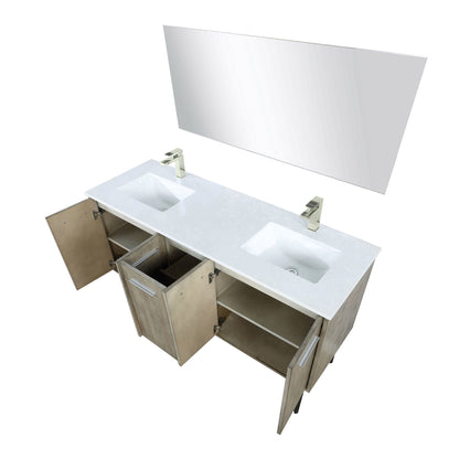 Lancy  60" x 20" Rustic Acacia Double Bath Vanity
