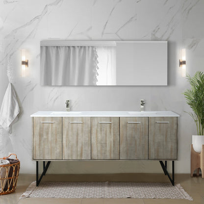 Lancy  72" x 20" Rustic Acacia Double Bath Vanity