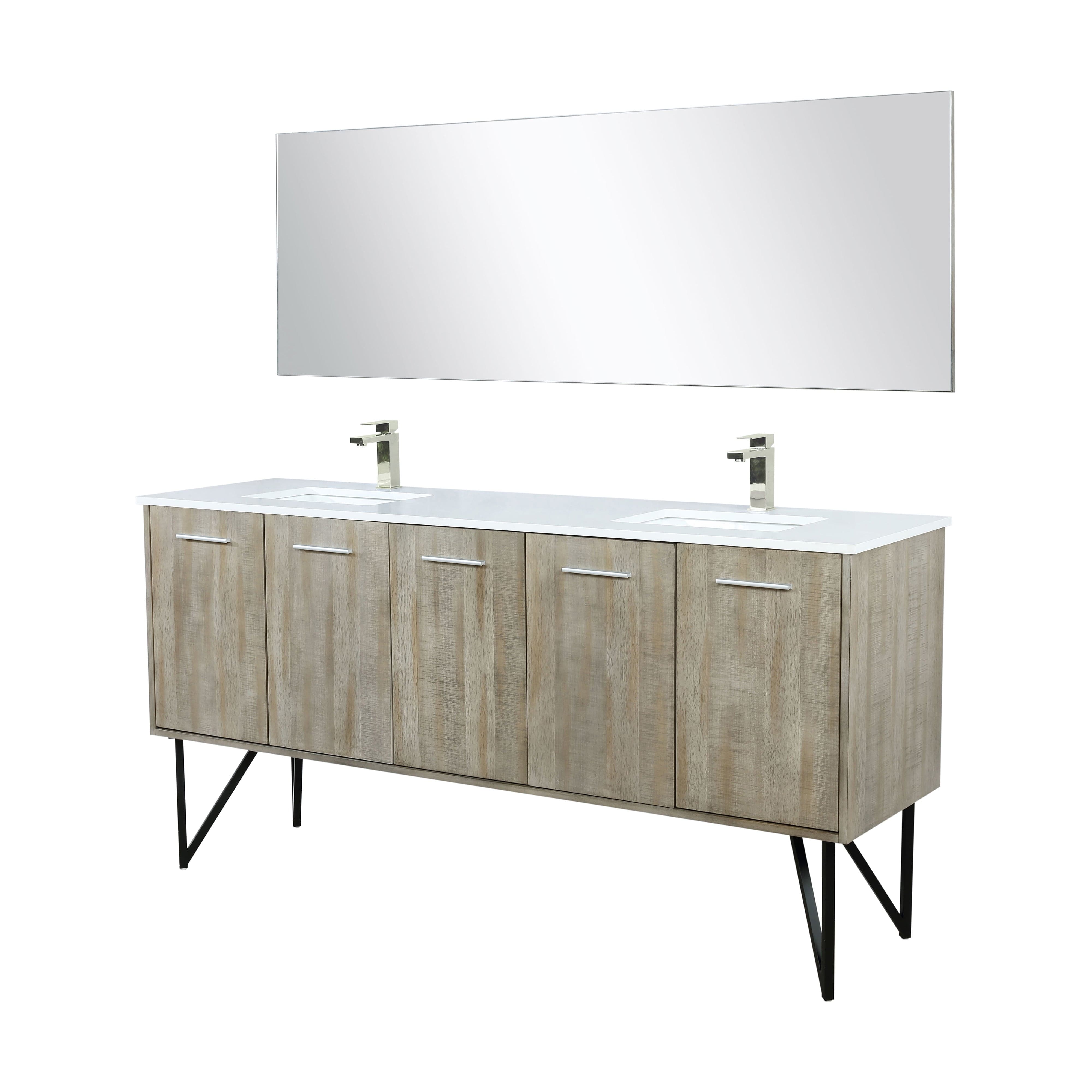 Lancy  72" x 20" Rustic Acacia Double Bath Vanity