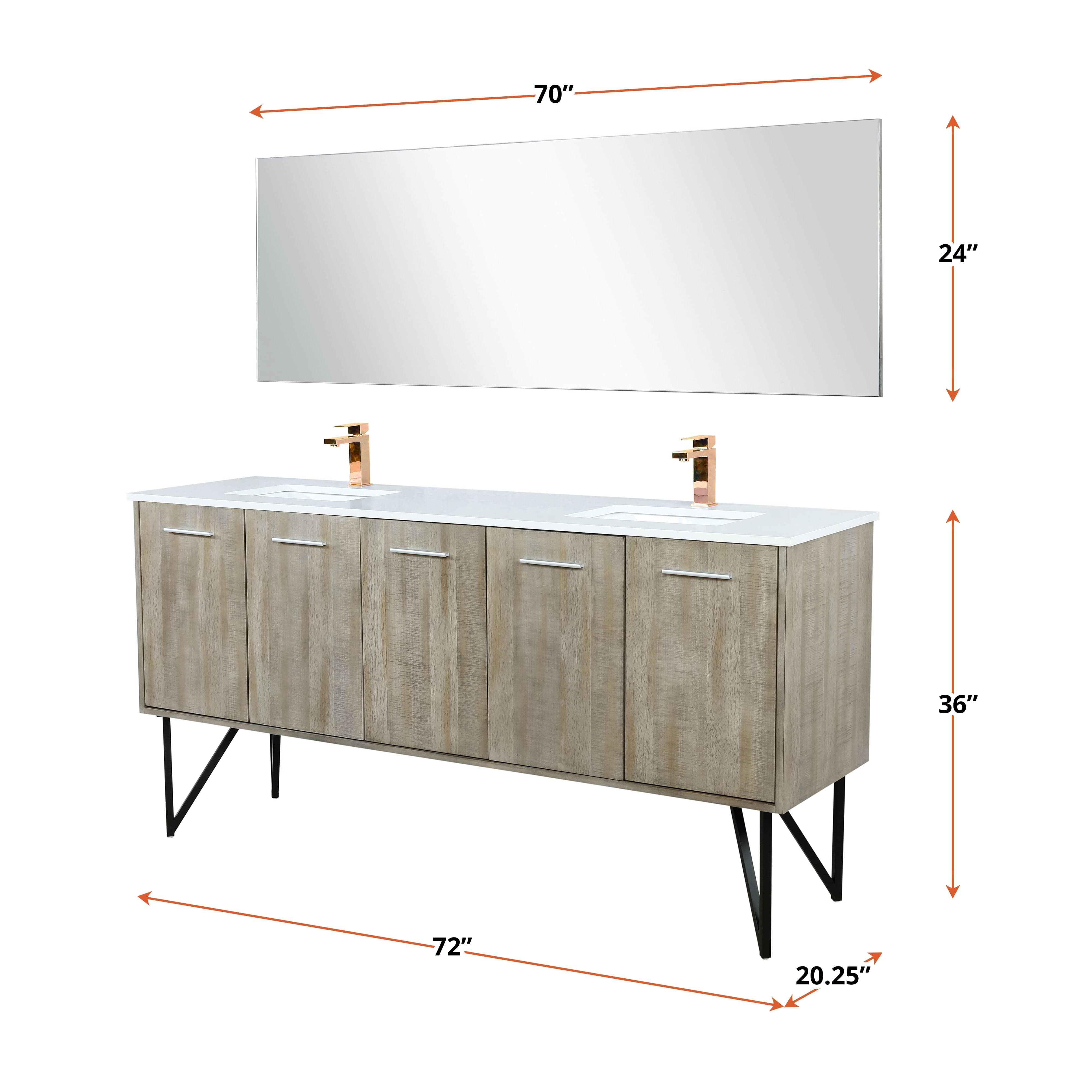 Lancy  72" x 20" Rustic Acacia Double Bath Vanity