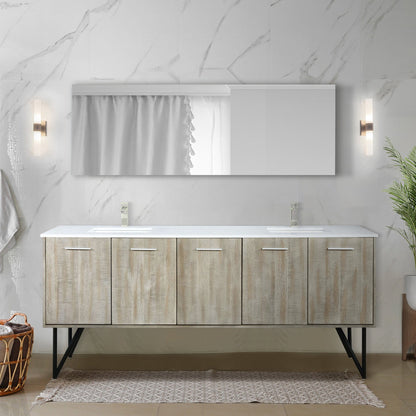 Lancy  80" x 20" Rustic Acacia Double Bath Vanity