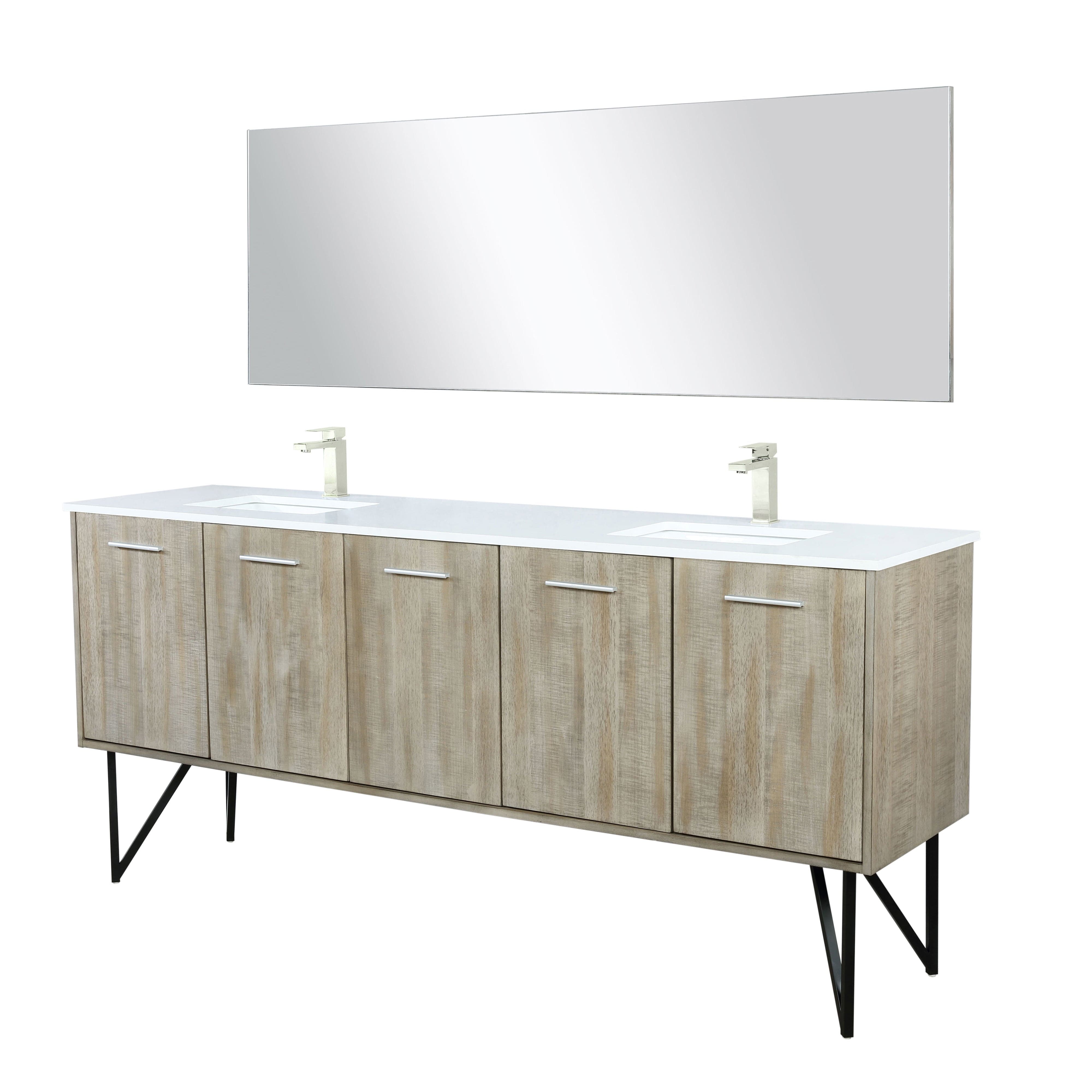 Lancy  80" x 20" Rustic Acacia Double Bath Vanity