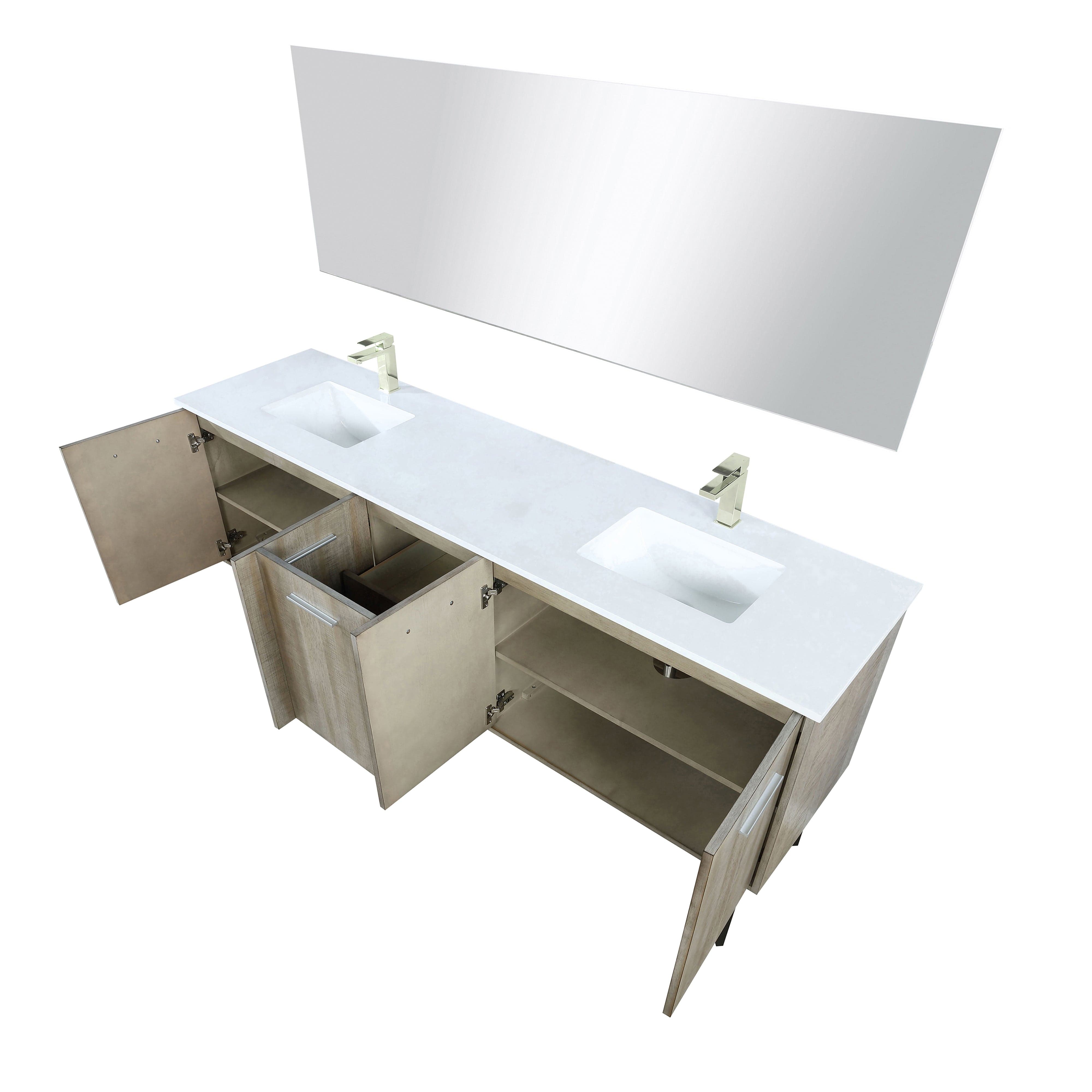 Lancy  80" x 20" Rustic Acacia Double Bath Vanity