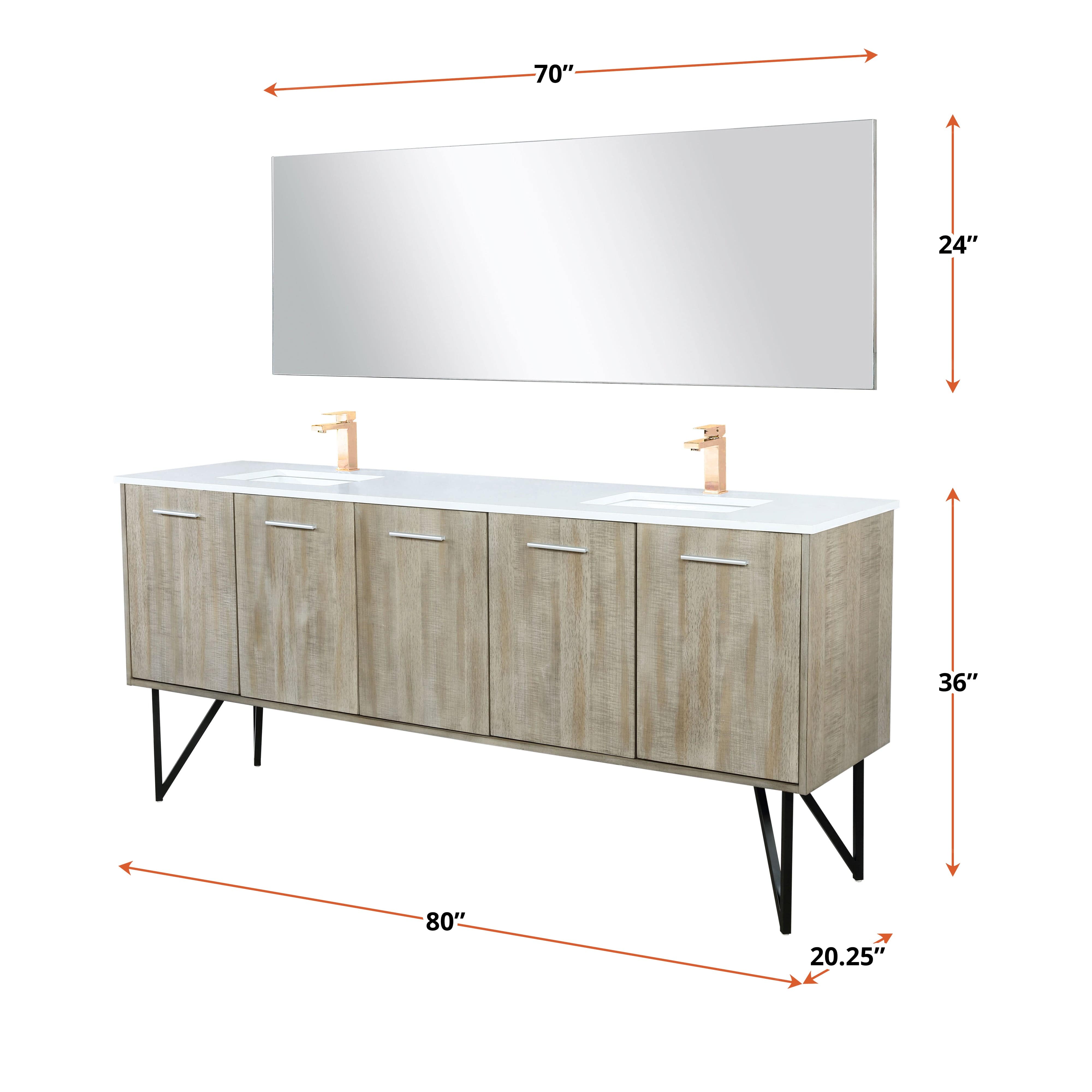 Lancy  80" x 20" Rustic Acacia Double Bath Vanity