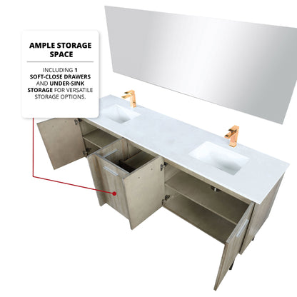 Lancy  80" x 20" Rustic Acacia Double Bath Vanity