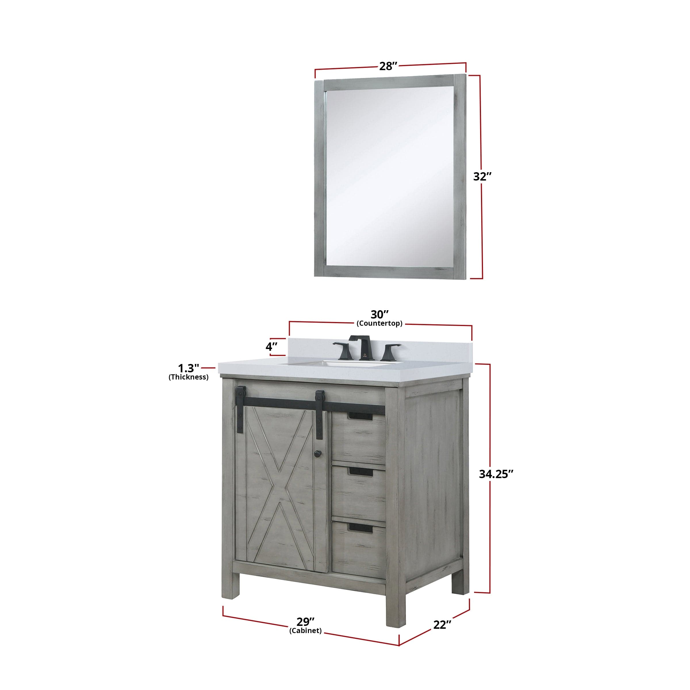 Marsyas 30" x 22" Single Bath Vanity
