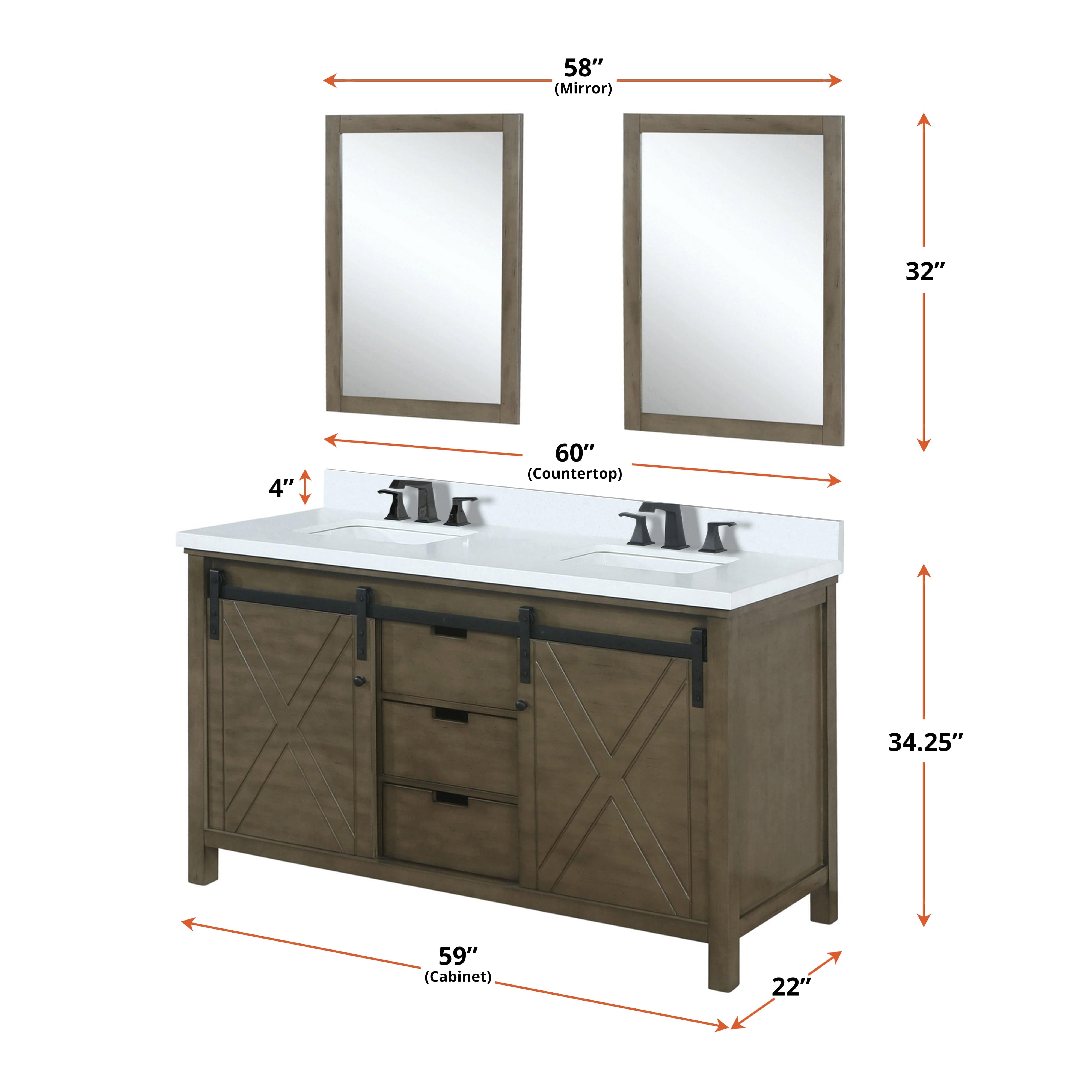 Marsyas 60" x 22" Double Bath Vanity