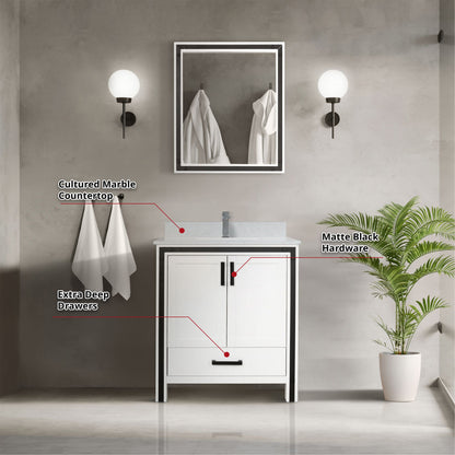 Ziva 30" x 22" Single Bath Vanity