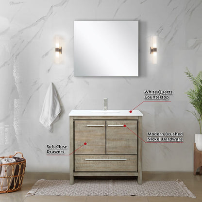 Lafarre 36" Rustic Acacia Bathroom Vanity