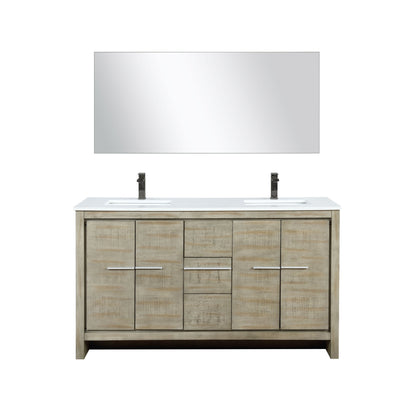Lafarre 60" Rustic Acacia Double Bathroom Vanity