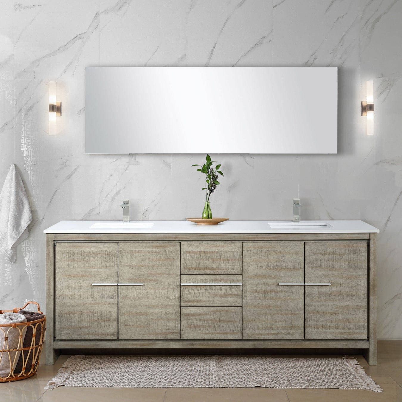Lafarre 80" Rustic Acacia Double Bathroom Vanity