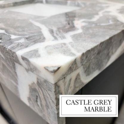 Zilara 84" Black and Grey Double Vanity