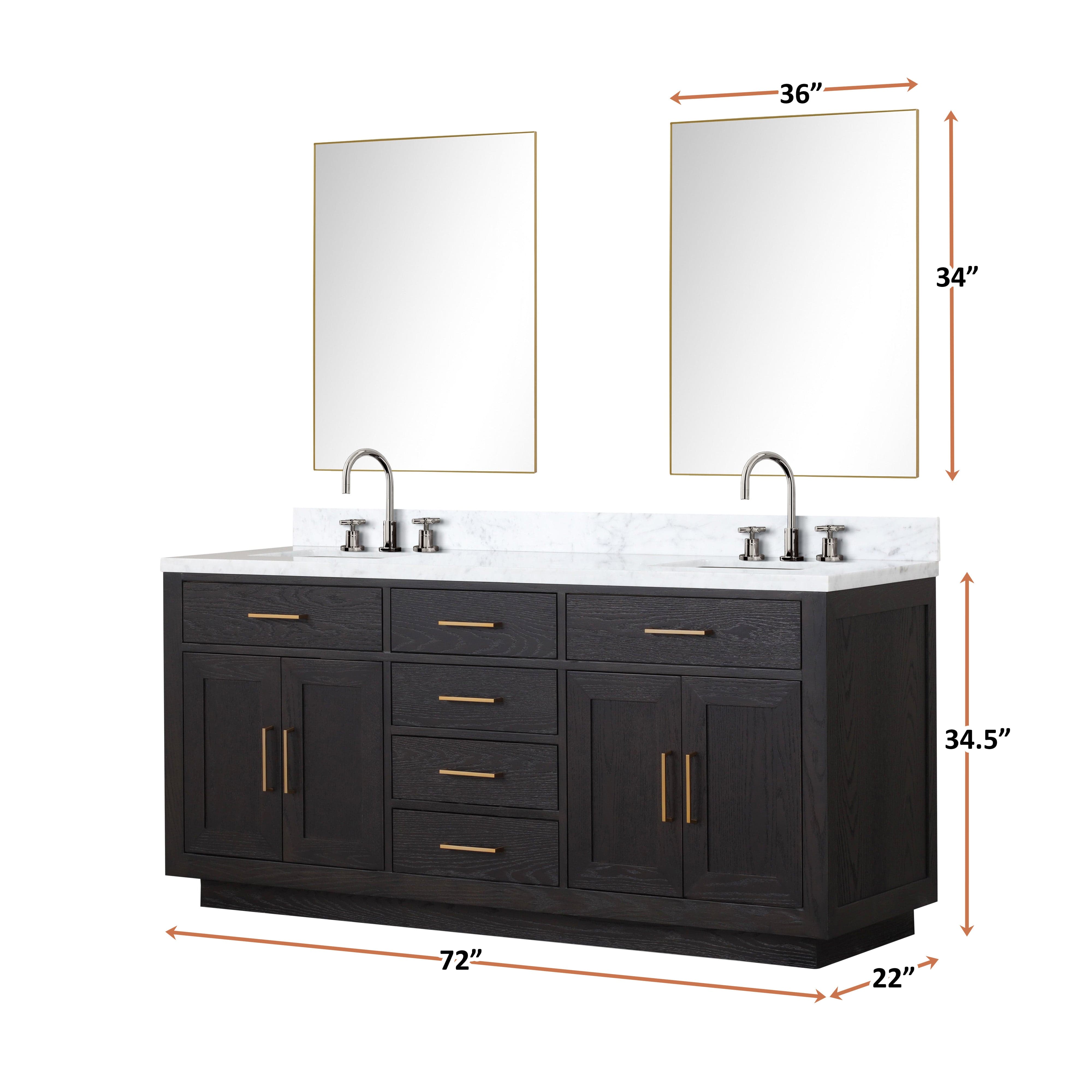 Abbey 72" x 22" Double Bath Vanity