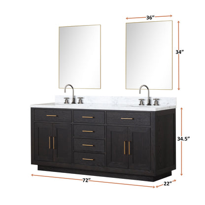 Abbey 72" x 22" Double Bath Vanity