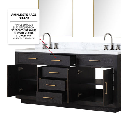 Abbey 72" x 22" Double Bath Vanity