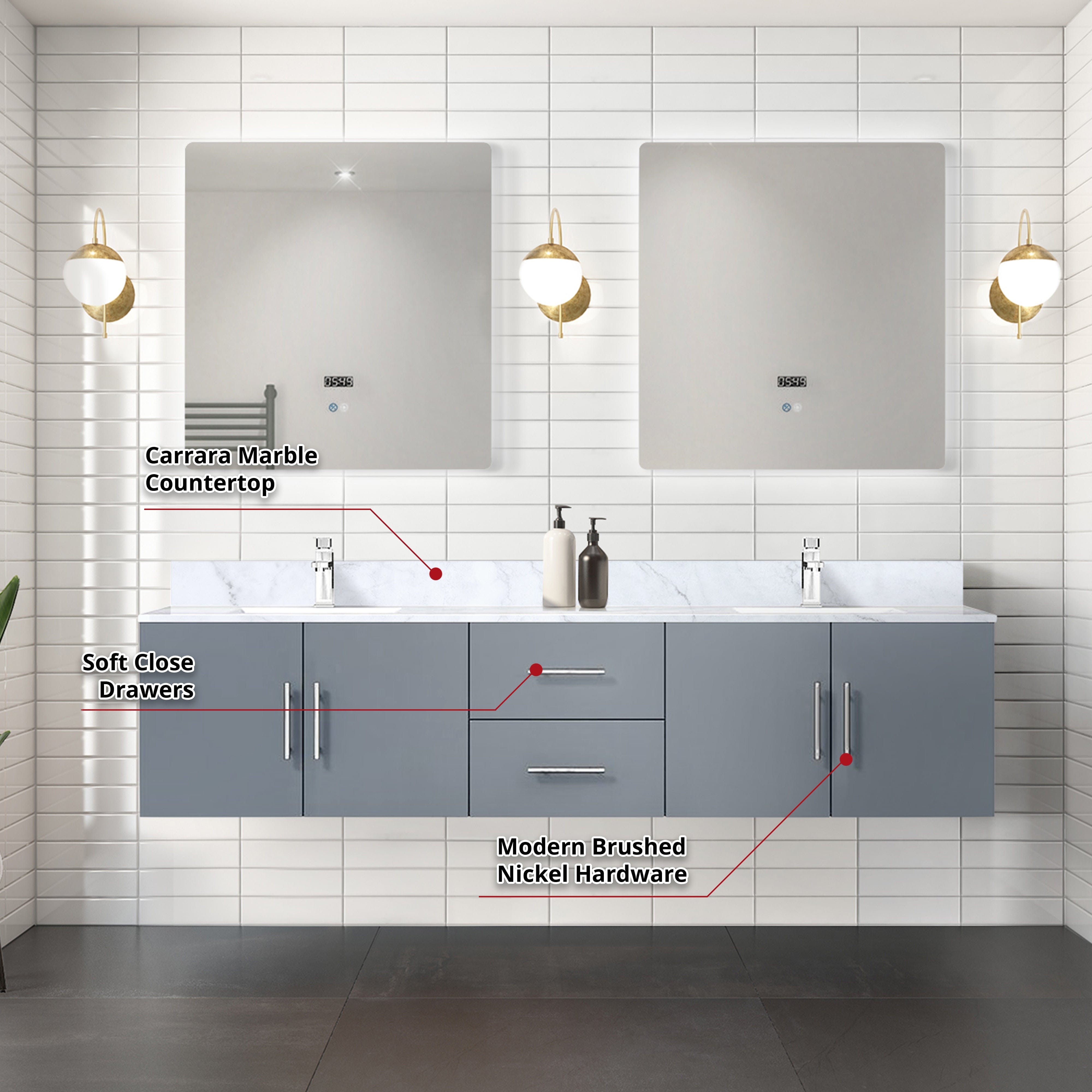 Geneva  80" x 22" Double Bath Vanity
