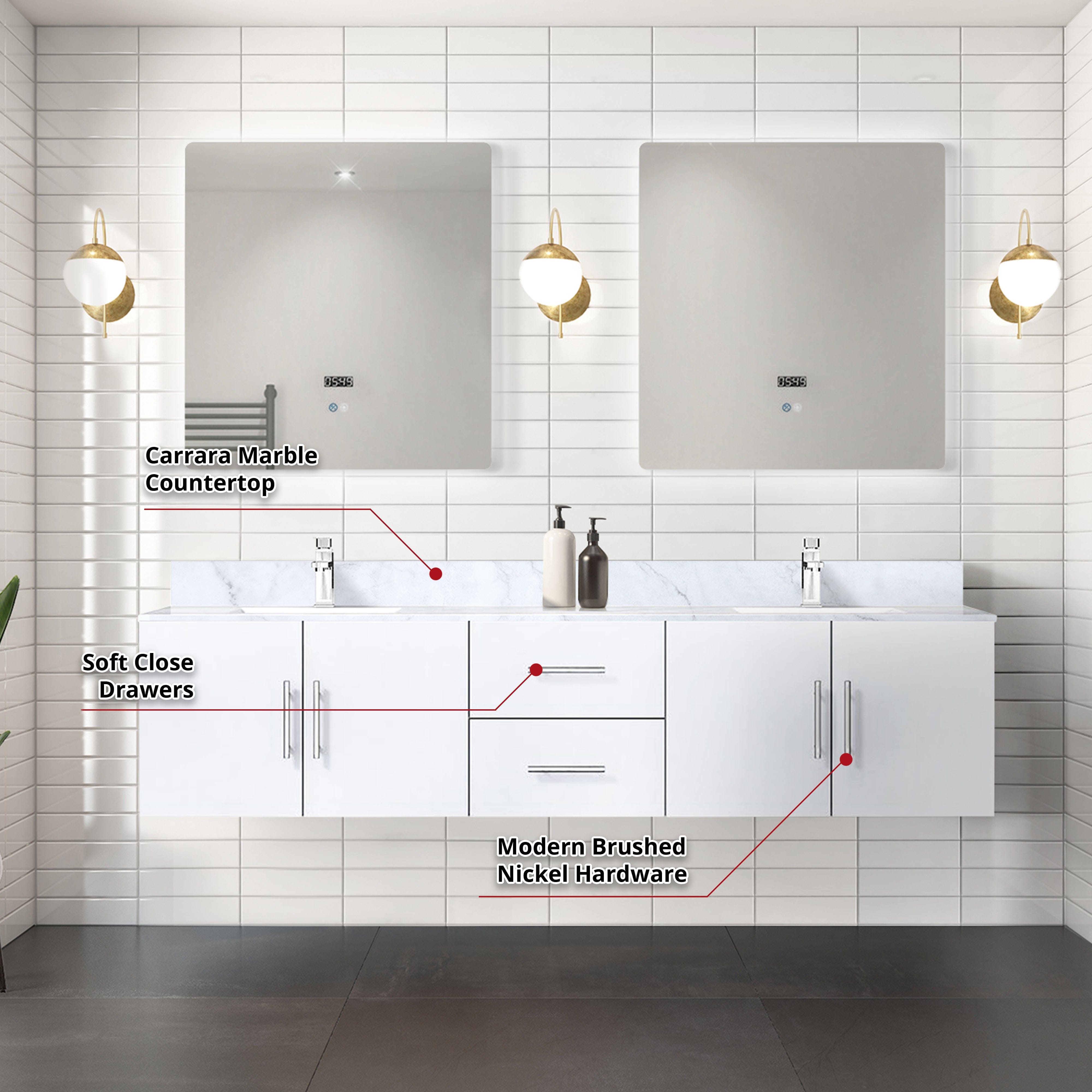 Geneva  80" x 22" Double Bath Vanity